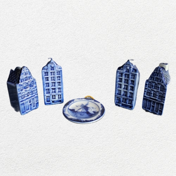 Vintage Delft Windmill Miniature Plate 3" Holland W7 2 sets S&P shakers - Picture 3 of 14